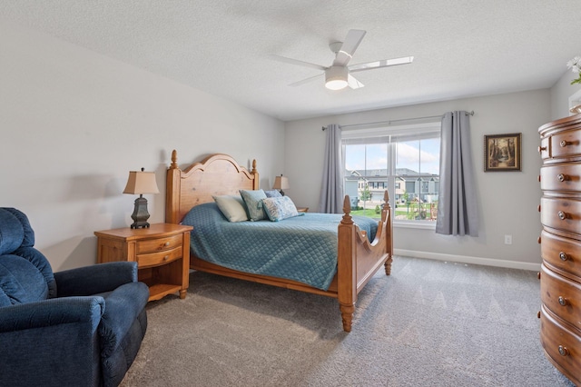 10888 Territorial Trl, Dayton, MN 55369 - bedroom featuring carpet, a textured ceiling, and ceiling fan