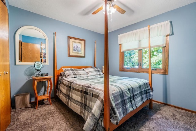 2711 Cedar Ave, Holmen, WI 54636 - carpeted bedroom with a ceiling fan and baseboards