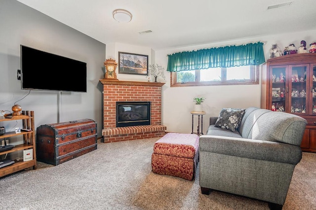 2711 Cedar Ave, Holmen, WI 54636 - carpeted living area with a fireplace