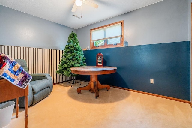 2711 Cedar Ave, Holmen, WI 54636 - living area with carpet floors and ceiling fan