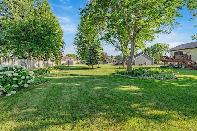 2711 Cedar Ave, Holmen, WI 54636 - view of yard with a deck and stairway