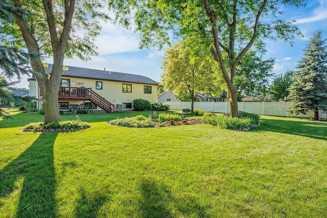 2711 Cedar Ave, Holmen, WI 54636 - view of yard featuring stairway and a deck