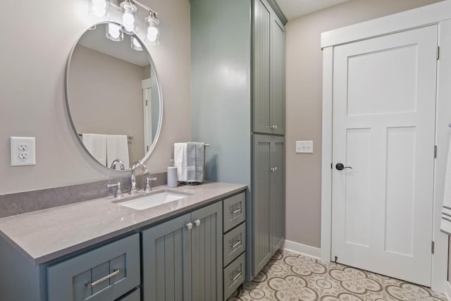 905 Sellards Dr, Dassel, MN 55325 - bathroom featuring vanity and baseboards