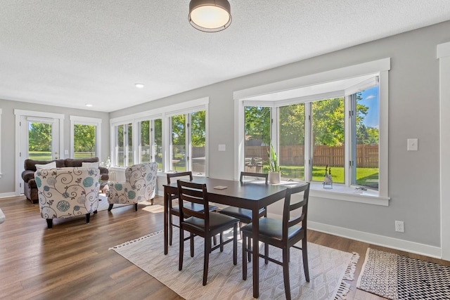 905 Sellards Dr, Dassel, MN 55325 - dining room featuring a textured ceiling and wood finished floors