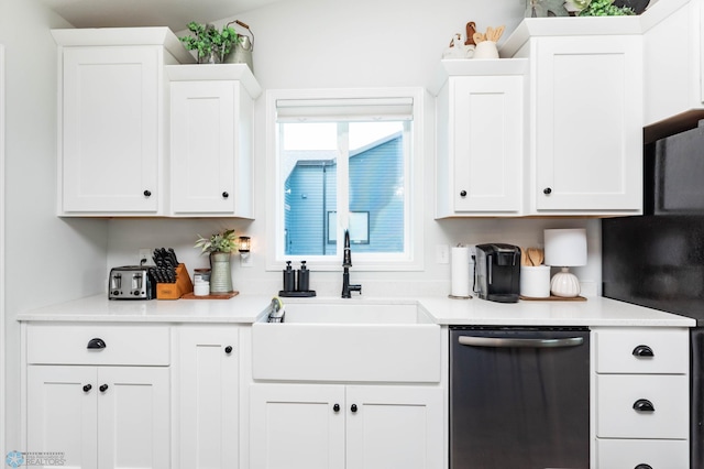 8827 Northern Lights Ave, Horace, ND 58047 - kitchen featuring dishwasher, white cabinetry, and light countertops