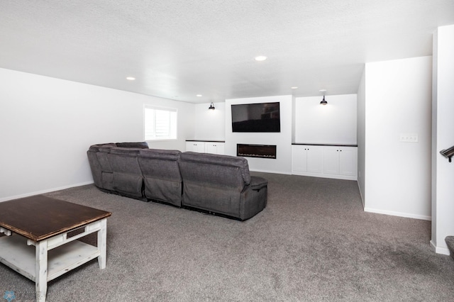 8827 Northern Lights Ave, Horace, ND 58047 - living room featuring carpet, a fireplace, and recessed lighting