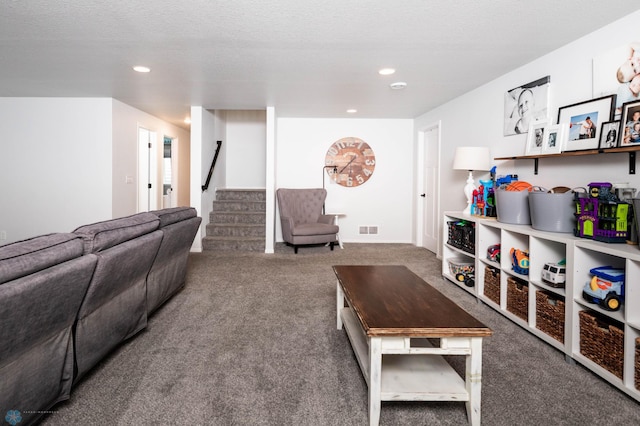8827 Northern Lights Ave, Horace, ND 58047 - carpeted living room featuring stairway and recessed lighting