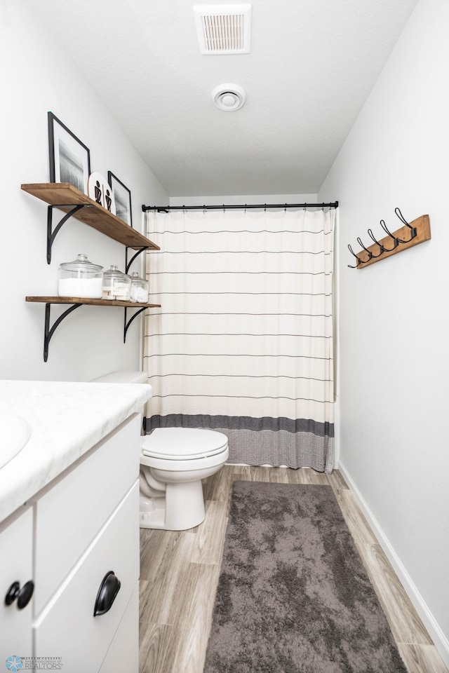 8827 Northern Lights Ave, Horace, ND 58047 - full bathroom featuring vanity, wood finished floors, and curtained shower