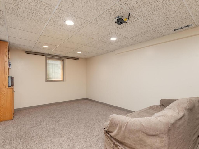 13680 57th St NE, Saint Michael, MN 55376 - living area with carpet floors, recessed lighting, and a drop ceiling