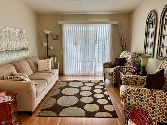 1815 49th St S, Fargo, ND 58103 - living room featuring wood finished floors and a textured ceiling