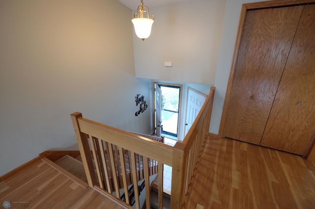 1815 49th St S, Fargo, ND 58103 - staircase featuring wood finished floors