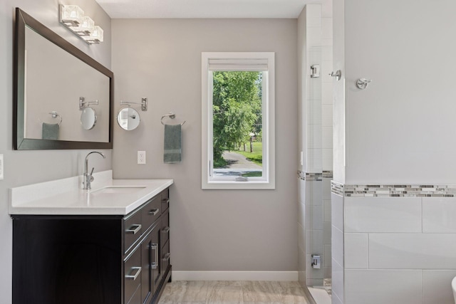708 Riverside Dr N, North Hudson, WI 54016 - bathroom featuring vanity and a shower