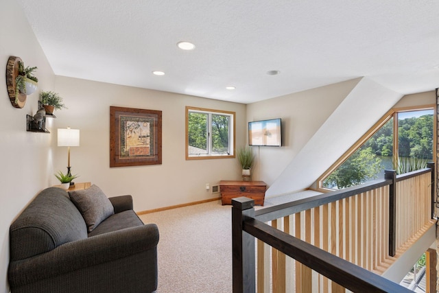 708 Riverside Dr N, North Hudson, WI 54016 - sitting room with carpet floors, plenty of natural light, and recessed lighting