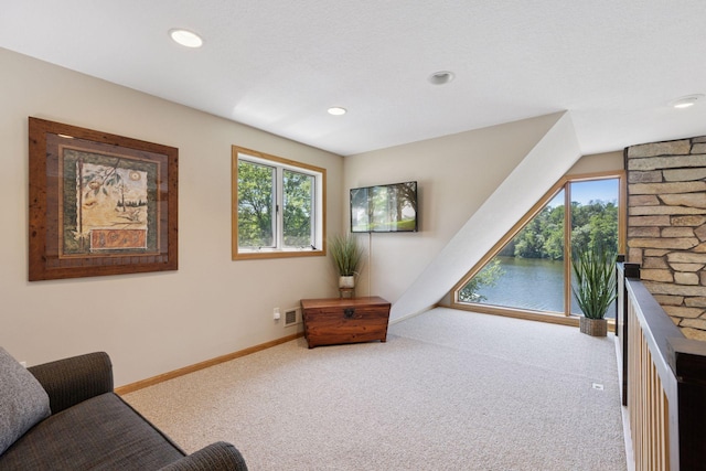 708 Riverside Dr N, North Hudson, WI 54016 - carpeted living room with healthy amount of natural light and recessed lighting