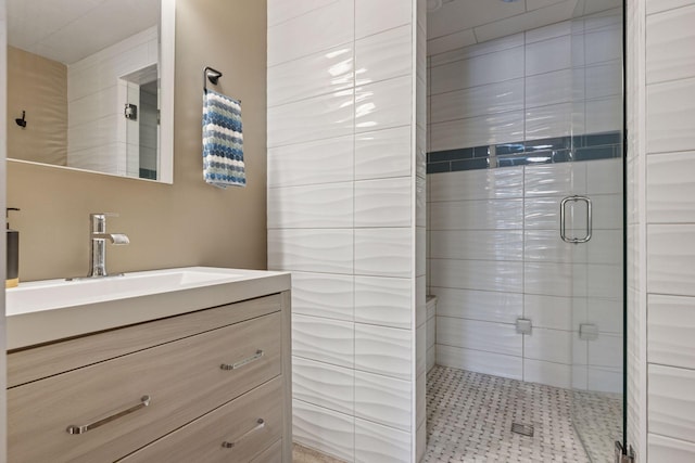 708 Riverside Dr N, North Hudson, WI 54016 - full bathroom featuring vanity and a stall shower