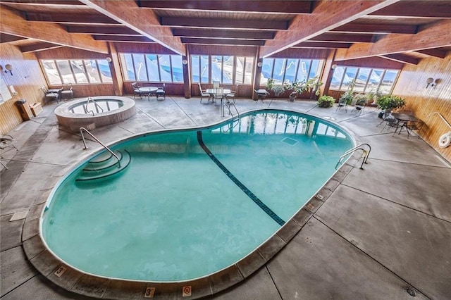 6201 Saint Croix Trl N Unit 115, Oak Park Heights, MN 55082 - indoor community pool featuring a fire pit and a patio