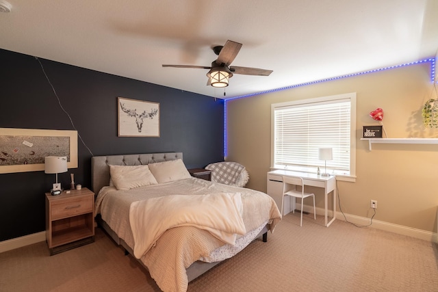 60515 235th St, Madison Lake, MN 56063 - carpeted bedroom featuring baseboards and ceiling fan