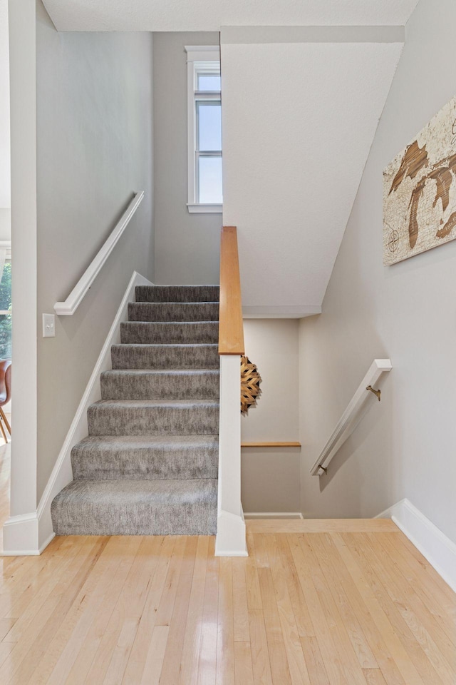 4312 France Ave S, Edina, MN 55410 - stairway with hardwood / wood-style flooring and baseboards