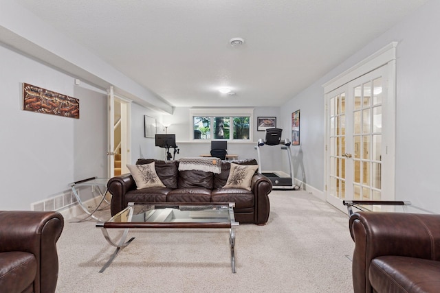 4312 France Ave S, Edina, MN 55410 - living area with carpet, french doors, and a desk