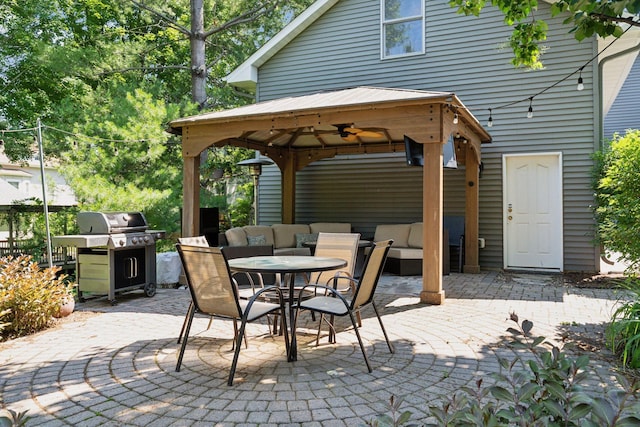 4312 France Ave S, Edina, MN 55410 - view of patio / terrace with a gazebo, area for grilling, outdoor lounge area, and outdoor dining space