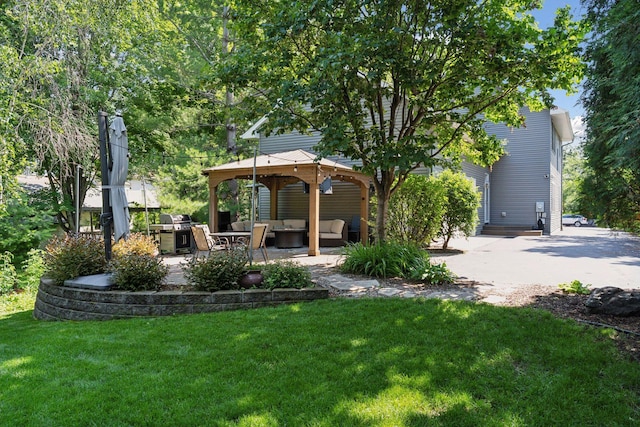 4312 France Ave S, Edina, MN 55410 - view of green lawn featuring an outdoor hangout area, a gazebo, and a patio area
