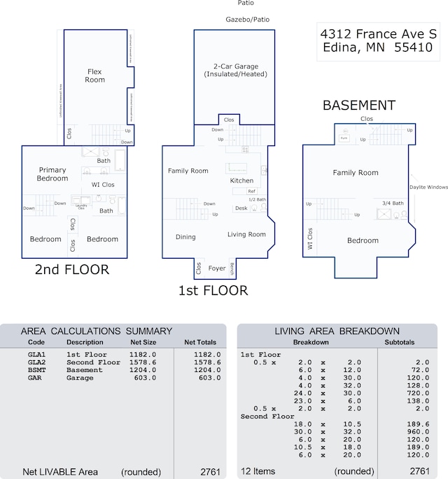 4312 France Ave S, Edina, MN 55410 - view of property floor plan