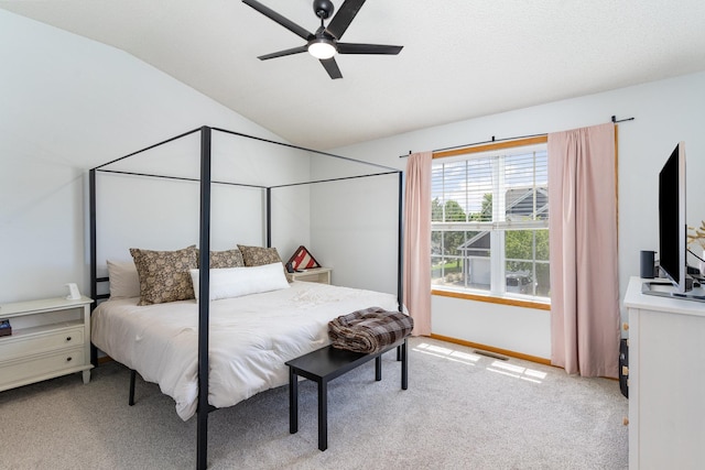 14399 Banyan Ln, Rosemount, MN 55068 - bedroom featuring carpet, lofted ceiling, and a ceiling fan
