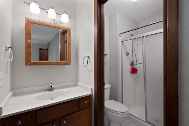 3850 Plymouth Blvd Unit 204, Plymouth, MN 55446 - bathroom featuring a shower stall, vanity, and a textured ceiling