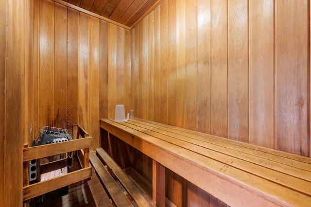 3850 Plymouth Blvd Unit 204, Plymouth, MN 55446 - relaxing sauna featuring wooden walls and wood ceiling