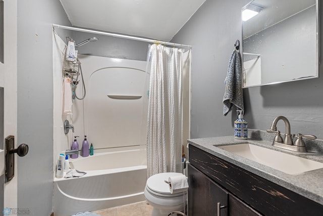1329 12th St N, Fargo, ND 58102 - full bathroom with shower / bath combination with curtain, vanity, and tile patterned floors