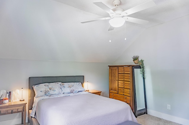 2700 Aldrich Ave N, Minneapolis, MN 55411 - bedroom with lofted ceiling, carpet, and ceiling fan