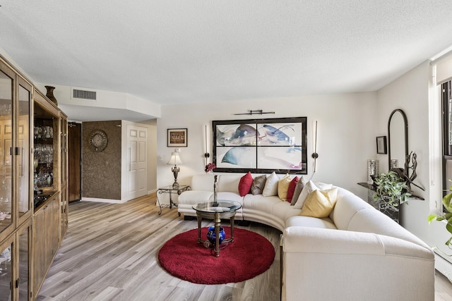 6615 Lake Shore Dr S Unit 314, Richfield, MN 55423 - living room featuring light wood-style flooring and a textured ceiling