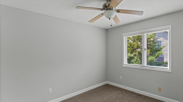 12720 Ibis St NW, Coon Rapids, MN 55448 - unfurnished room featuring carpet floors, a textured ceiling, and a ceiling fan
