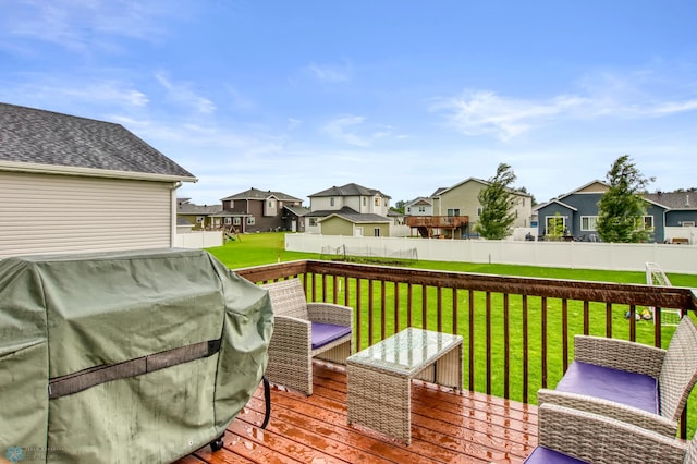 401 7th St E, Horace, ND 58047 - wooden deck with a residential view and area for grilling