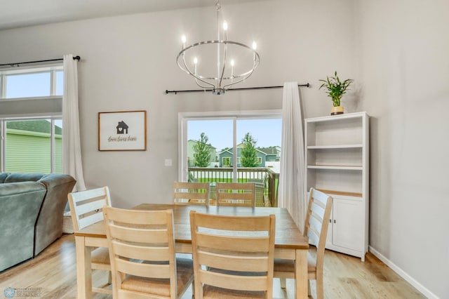 401 7th St E, Horace, ND 58047 - dining area with light wood-style flooring, a chandelier, and plenty of natural light
