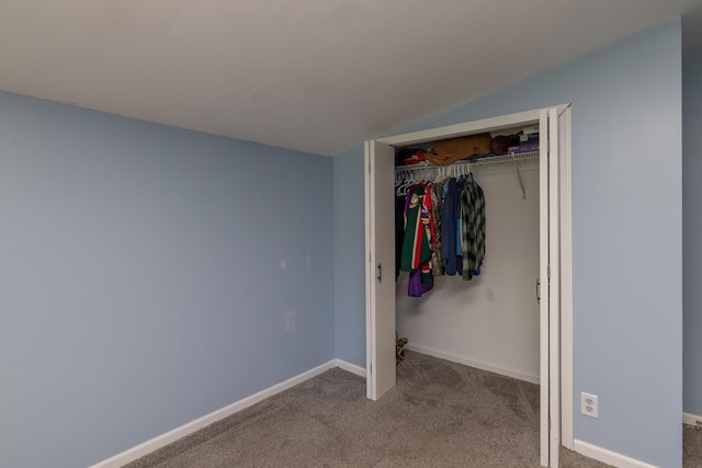 700 6th St E, Saint Paul, MN 55106 - unfurnished bedroom with carpet, a closet, and lofted ceiling