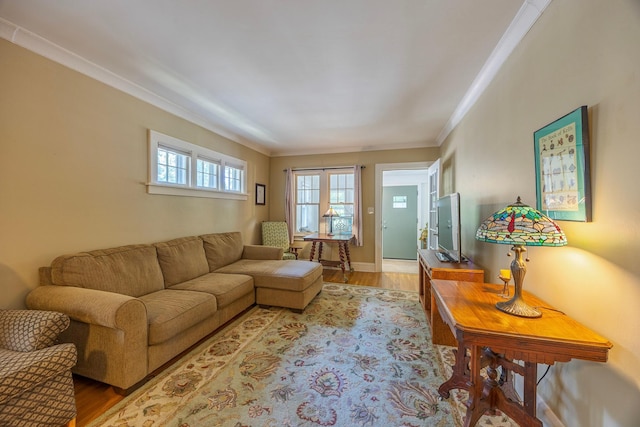 5229 42nd Ave S, Minneapolis, MN 55417 - living room featuring crown molding and light wood-style flooring