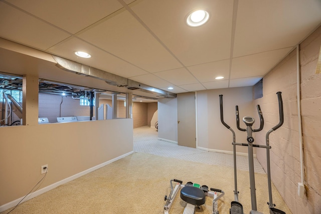 5229 42nd Ave S, Minneapolis, MN 55417 - exercise area featuring carpet and recessed lighting