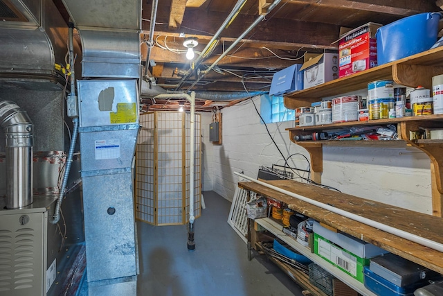5229 42nd Ave S, Minneapolis, MN 55417 - unfinished basement featuring heating unit and electric panel