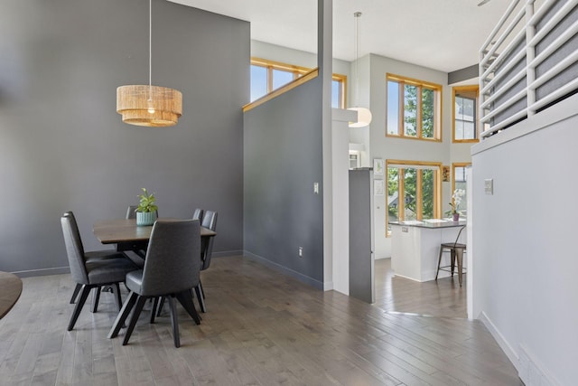 18675 86th Pl N, Maple Grove, MN 55311 - dining area featuring wood finished floors and a high ceiling