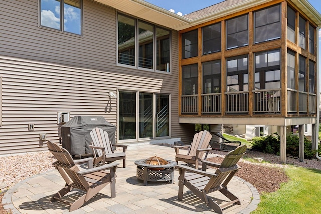 18675 86th Pl N, Maple Grove, MN 55311 - view of patio / terrace featuring an outdoor fire pit and a grill