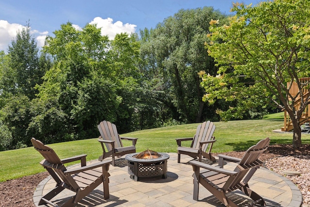 18675 86th Pl N, Maple Grove, MN 55311 - view of patio / terrace with an outdoor fire pit