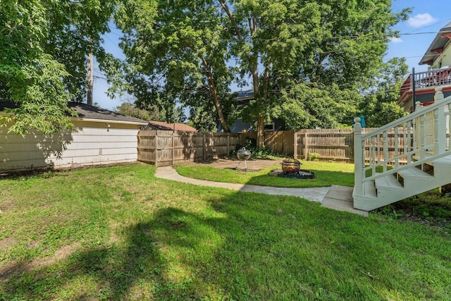 3204 5th Ave S, Minneapolis, MN 55408 - fenced backyard featuring a fire pit