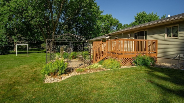 108 Viking Dr, Colfax, WI 54730 - view of green lawn with a deck