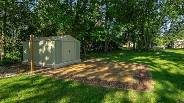 108 Viking Dr, Colfax, WI 54730 - view of green lawn featuring a storage shed