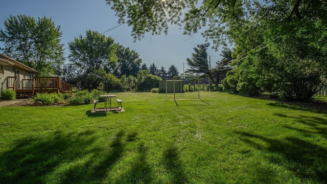 108 Viking Dr, Colfax, WI 54730 - view of grassy yard with a deck