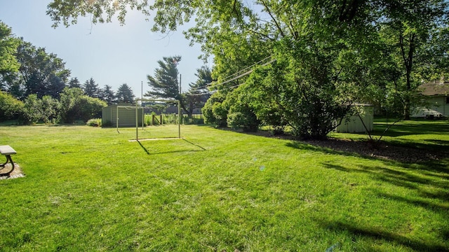 108 Viking Dr, Colfax, WI 54730 - view of green lawn with a storage unit