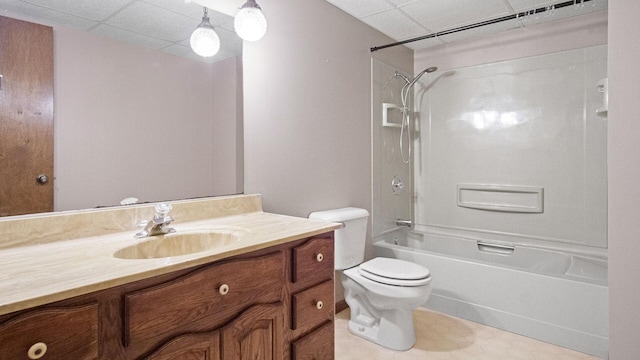 108 Viking Dr, Colfax, WI 54730 - bathroom featuring a drop ceiling, vanity, and washtub / shower combination
