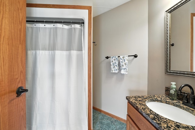 24155 Whispering Cir, East Bethel, MN 55005 - bathroom with vanity and a shower with curtain