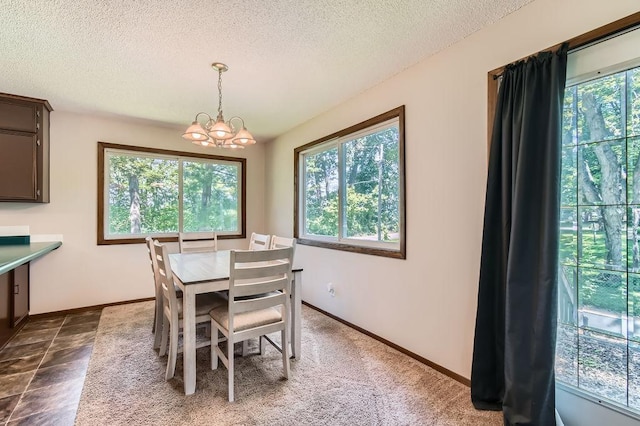 14829 50th St N, Baytown Twp, MN 55082 - dining area with plenty of natural light, a chandelier, and a textured ceiling
